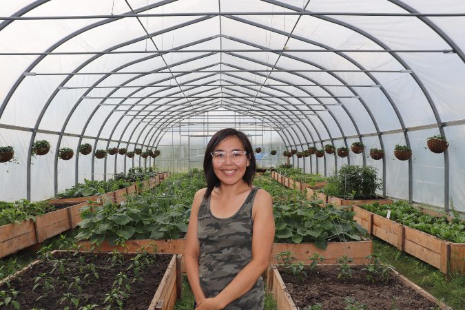 Carlene Koe is one of the people who takes care of the greenhouse.
