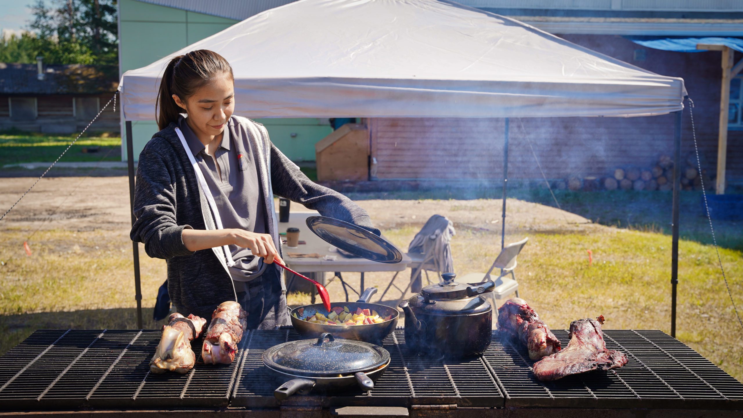 Every day feature a traditional cookout for community members.