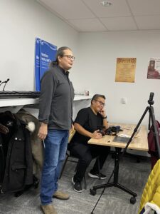 Chief Kele Antoine chatting up his brother Jonathan (Photo courtesy of LKFN)